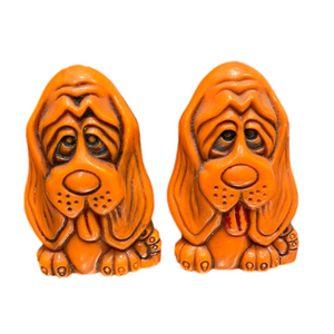 Vintage Droopy Face Hound Dog Salt and Pepper Shaker Set